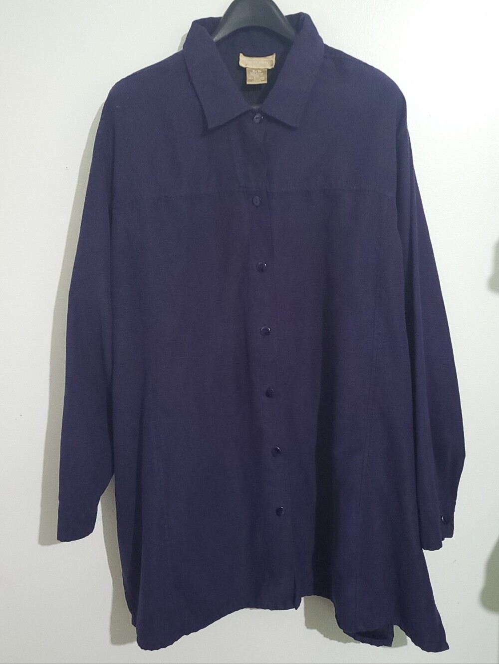 Vintage Cotton Ginny Plus Deep Purple Button Shirt Size XL